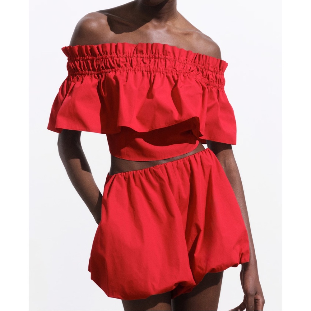 MANGO ~STRAPLESS TOP WITH RUFFLE (NWT) - Picture 6 of 12